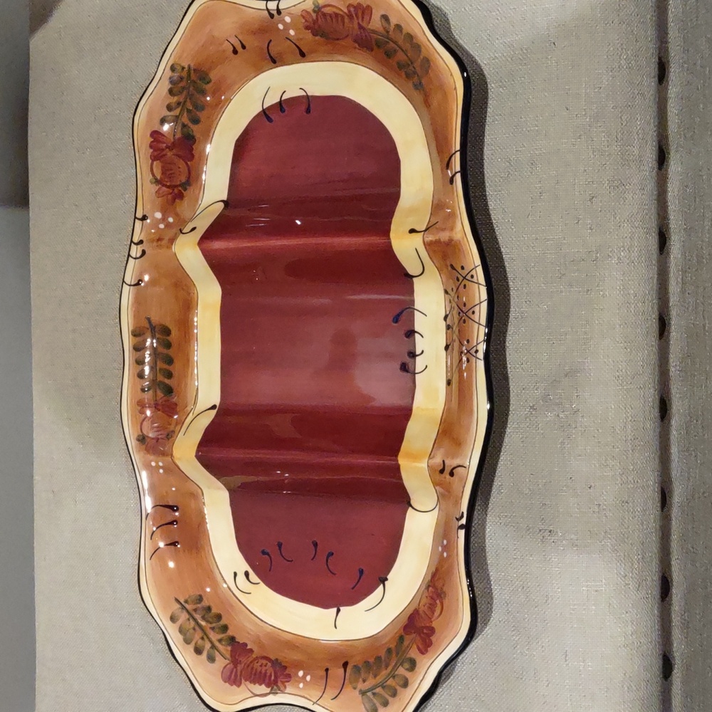 Ambiance Collection Romance By Nanette Vachee Divided Ceramic Serving Tray, New